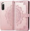 iMoshion Hoesje Geschikt voor Sony Xperia 10 IV Hoesje Met Pasjeshouder - iMoshion Mandala Bookcase - Rosé Goud