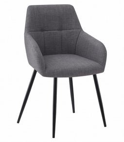 Stoel BENI - Donkergrijs Stof, Metalen Poten, Tijdloos Design en Uitstekend Zitcomfort voor Woonkamer, Slaapkamer, Eetkamer of Thuiskantoor, Max. 110 kg