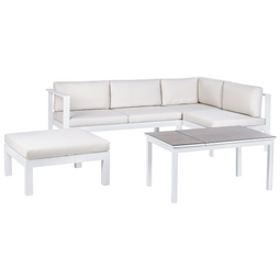 Beliani MESSINA - Loungeset voor 5 - Wit/Wit - Aluminium