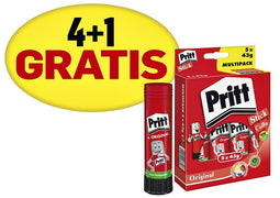 Pritt - Lijmstift 43gr promopack 4+1 gratis | Blister a 5 stuk | 12 stuks