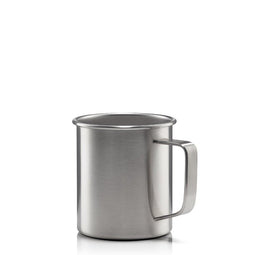 Mizu - Camp Cup | 370 ml Stainless Camp Mug with Handle | Single Wall | Stainless