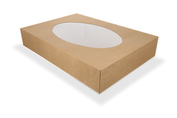 Klika - Cateringdozen kraft middel met venster 46x32x8cm BIO | 50 stuks