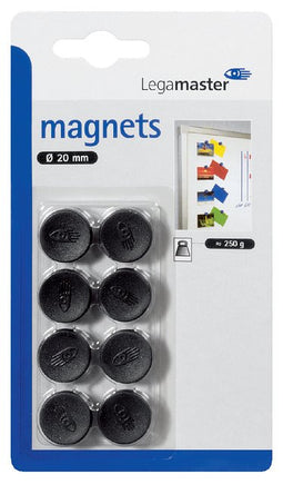 Legamaster - Magneet 20mm 250gr zwart 8 stuks