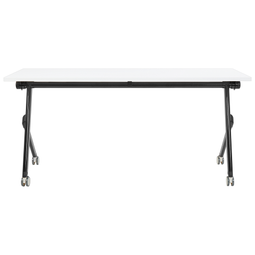 Beliani BENDI - Inklapbaar bureau - Wit/Zwart - 160 x 60 cm - Staal