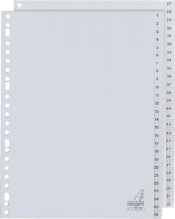 Kangaro - Tabbladen 23-gaats G452CM 1-52 genummerd grijs PP | 1 set | 10 stuks