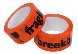 IEZZY - Waarschuwingse breekbaar 50mmx66m oranje/zwart | 18 stuks