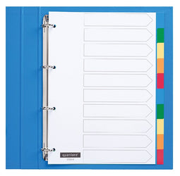 Quantore - Tabbladen 4-gaats 10-delig assorti tabs PP | 1 set | 25 stuks