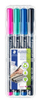 Staedtler - Viltstift Lumocolor 318 permanent F set à 4 kleuren | Etui a 4 stuk | 10 stuks
