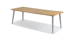 Reims Dining Table 240x100x76cm With Wooden Umbrella Cover (12053) - Steel Light Grey 17-5102 Tpg
