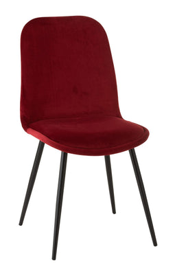 Jline Chair Claire Metal/textile Burgundy
