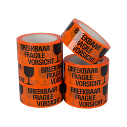 Klika - Pp acryl e low noise 'breekbaar fragile vorsicht' 50 mm x 66 meter | 6 stuks