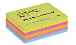 Post-it - Memoblok 8645 Super Sticky 203x153mm assorti | Pak a 6 stuk | 8 stuks