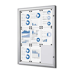 Quantore - Vergrendelbaar notitiebord indoor zilver 9x a4