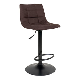Middelfart Bar Chair - Bar Chair In Dark Brown With Black Legs - Set Of 2