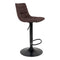 Middelfart Bar Chair - Bar Chair In Dark Brown With Black Legs - Set Of 2