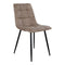 Middelfart Dining Chair - Chair In Light Brown Microfiber With Black Legs - Set Of 2