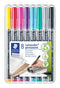 Staedtler - Viltstift Lumocolor 318 permanent F set à 8 kleuren | Etui a 8 stuk | 10 stuks