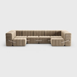 Curt-set 15 - E.g. Flexible U-shaped Sofa - Barcelona - Vole - V3347/15 (grey / Brown)