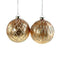 Kerstbal roze met witte glitter - glas - 8 cm - 2 stuks