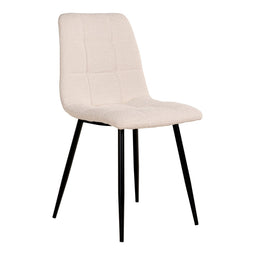 Middelfart Dining Chair - Dining Chair In Bouclé, White With Black Legs, Hn1232 - Set Of 2