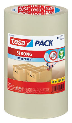 Tesa - Verpakkingse 50mmx66m transparant PP 3rol | Krimp a 3 rol | 12 stuks