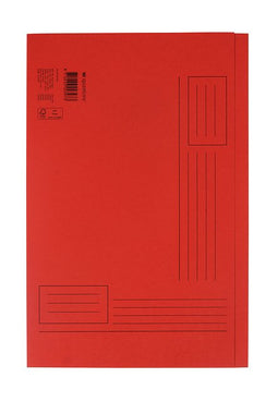 Quantore - Vouwmap Folio ongelijke zijde 230gr rood | Doos a 10 stuk | 10 stuks