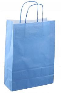 Papieren koordtas 22x10x31cm 50st licht blauw