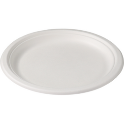 Depa® - ® Bord | rond | 1-vaks | bagasse (suikerrietpulp) | Ø23cm | wit | 50 stuks
