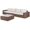Beliani PALERMO - Loungeset - Bruin - PE rotan