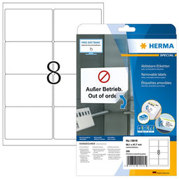 HERMA - Etiket 10018 99.1x67.7mm verwijderbaar wit 200 stuks