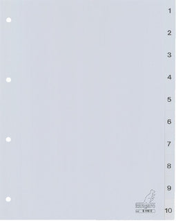 Tabbladen Filex 4-gaats 410N 1-10 genummerd grijs PP