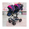 Poppenwagen NO NAME 26254AA Blauw Tweeling