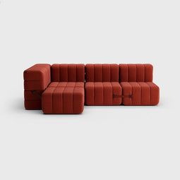 Curt-set 9 - E.g. Flexible Small Corner Sofa - Dama - 0058 (red)