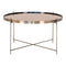 Venezia Coffee Table - Coffee Table In Brass Colored Steel With Glass ø70xh40cm