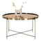 Venezia Coffee Table - Coffee Table In Brass Colored Steel With Glass ø70xh40cm