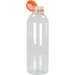 Klika - Fles | petfles | Gerecycled PET | met vaste dop | 750ml | transparant/oranje | 80 stuks