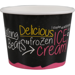 Depa® - Cup | ijscup | karton + PE | 300ml | 12oz | Ø 101mm | 77mm | zwart/roze | sleeve met 50 stuks