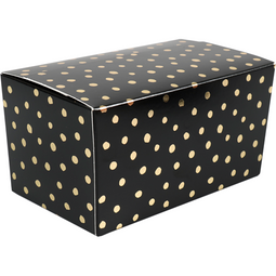 Klika - Ballotin | Party Dots | karton + PP + PET | 500gr | 70x132x76mm | zwart/goud | 25 stuks