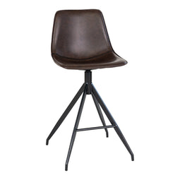 Monaco Counter Chair - Counter Chair In Pu, Brown With Black Legs, Hn1227
