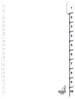 Kangaro - Tabbladen 23-gaats PK410CM 1-10 genummerd karton