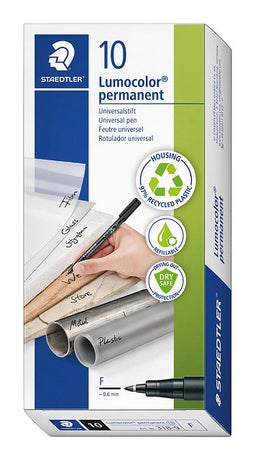 Staedtler - Viltstift Lumocolor 318 permanent F zwart | 1 stuk | 100 stuks