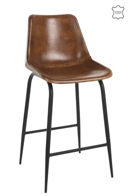 Bar Stool Leather/metal Brown