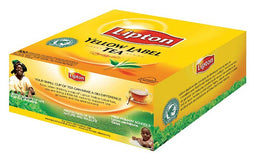 Lipton - Thee Yellow label met envelop 100 stuks | Doos a 100 stuk | 12 stuks