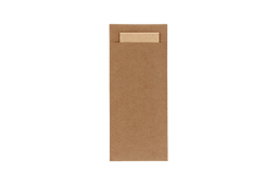 Klika - Bestekzakje pochette kraft met naturel servet | 600 stuks