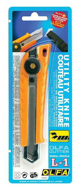Olfa - Snijmes L1 geel 18mm met metalen houder