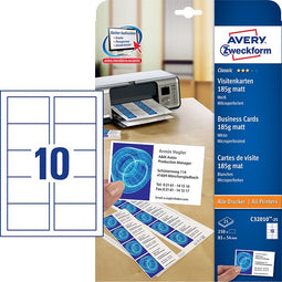Avery Zweckform - Visitekaart Zweckform C32010-25 85x54mm 185gr 250 stuks