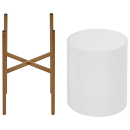 Beliani ASTILLBE - Bloempot - Wit - 31 x 31 x 58 cm - Metaal