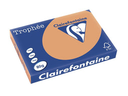 Clairefontaine Trophée Pastel, gekleurd papier, A3, 80 g, 500 vel, mokkabruin 5 stuks