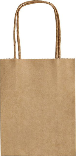 Folia Paper - Papieren zakjes met handvat 125g/m² 120x150x55mm kraft naturel set à 20 stuks