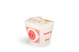 Klika - Wok to Go beker 26oz 750 ml karton wit met rood | 500 stuks